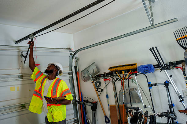 Professional Garage Door Panel Replacement technician working in Haywood County County, NC